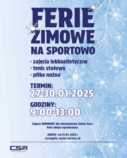 Ferie zimowe w Suszu