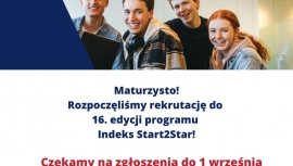 Trwa rekrutacja do 16. edycji programu Indeks Start2Star!
