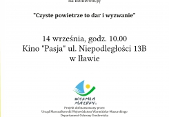 Czyste Powietrze Konferencja - 14 września w Iławie